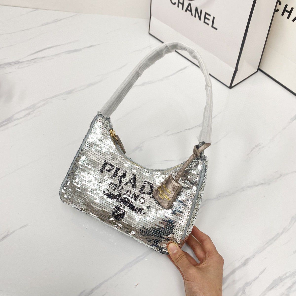 PRADA Re-Edition 2000 Hobo Sequins