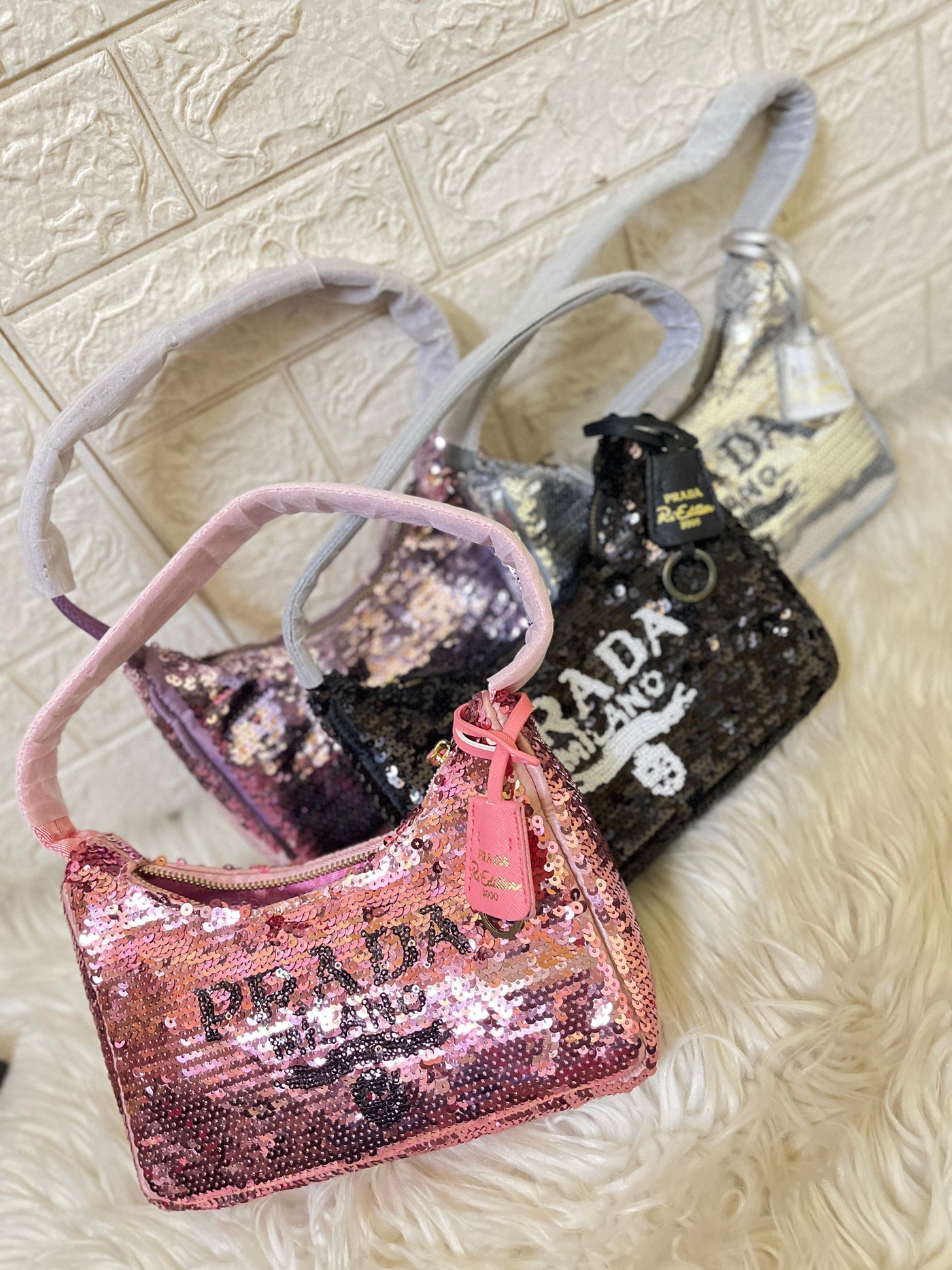 PRADA Re-Edition 2000 Hobo Sequins